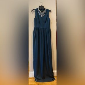 Ted Baker green beaded maxi dress with embellishment! Perfect for the holidays!